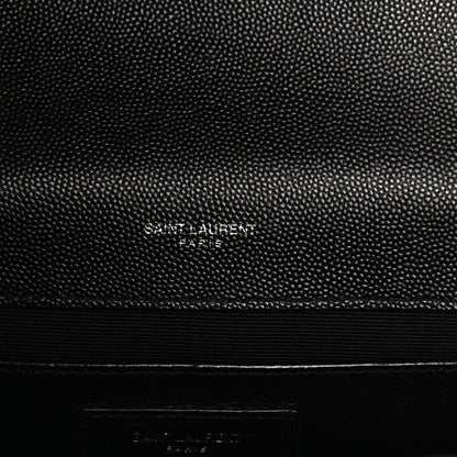 Saint Laurent Grain De Poudre Textured Mixed Matelasse Triquilt Medium Monogram Satchel Black 7 of 12