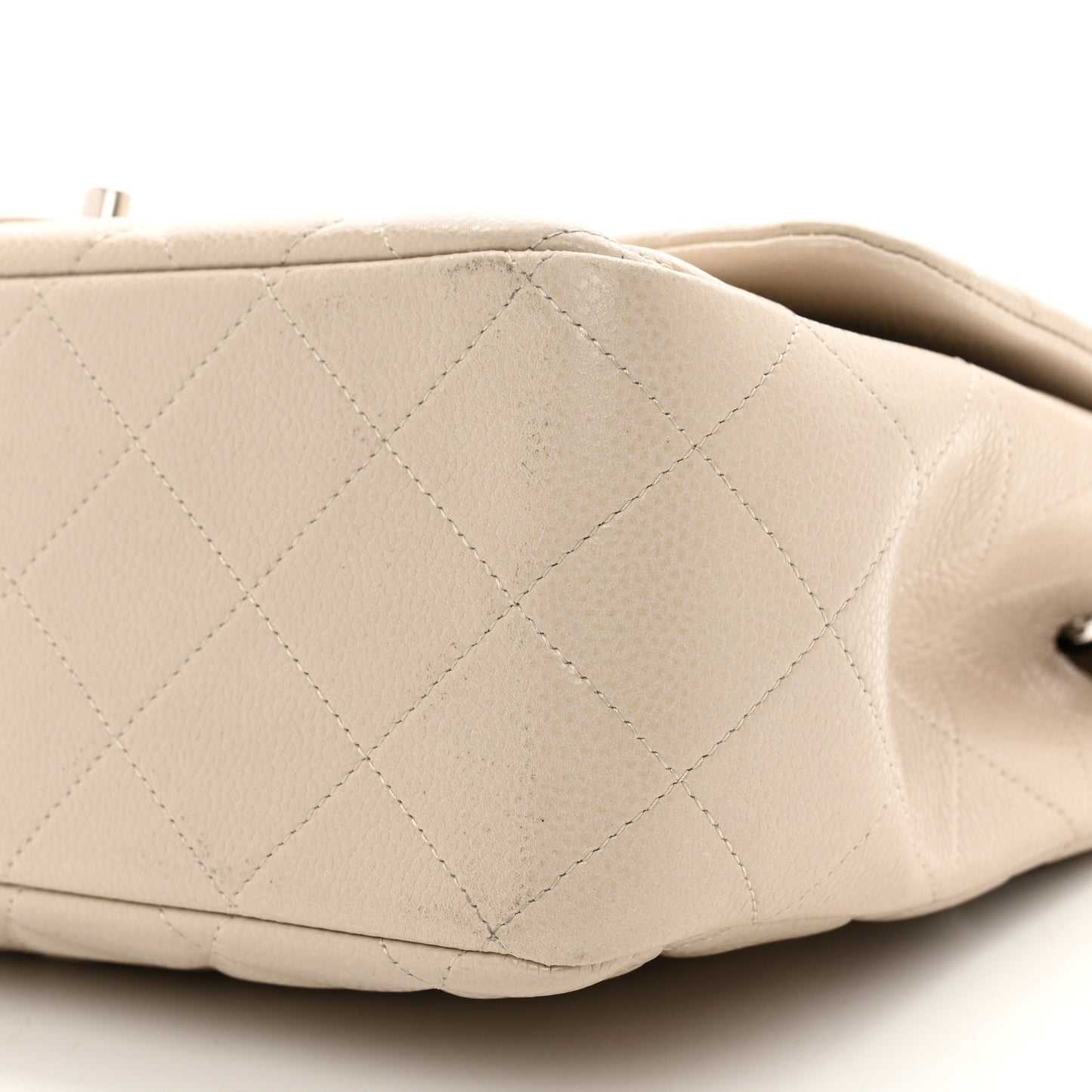Caviar Jumbo Single Flap Light Beige
