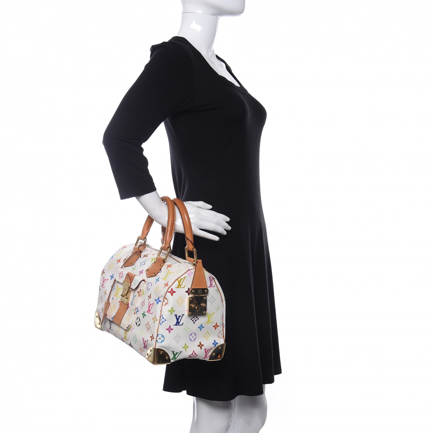 Louis Vuitton Monogram Multicolor Speedy 30 White 2 of 7