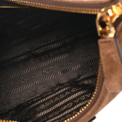 Prada Scamosciato Suede Mini Re-Edition Shoulder Bag Cacao 5 of 10