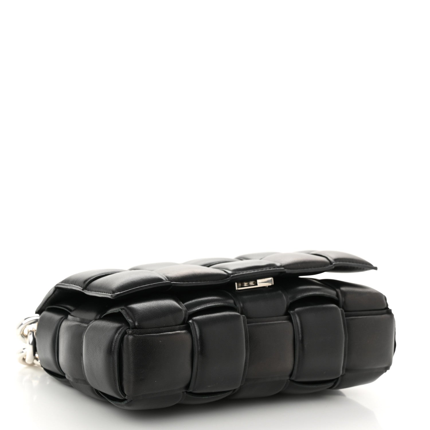 Bottega Veneta Lambskin Maxi Intreccio Padded Chain Cassette Crossbody Bag Black 4 of 9