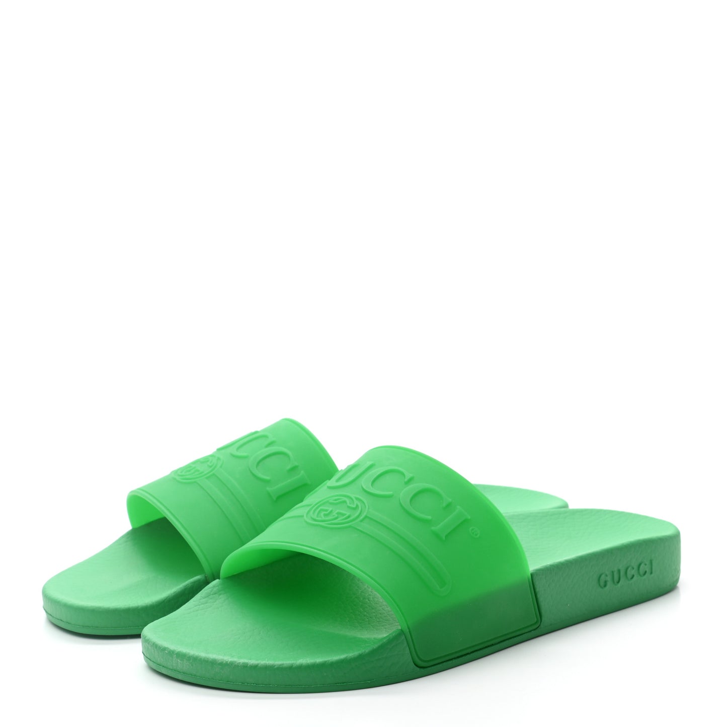 Rubber Logo Stamped Mens Slide Sandals 12 Verde