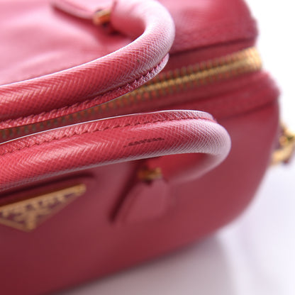 Prada Saffiano Lux Mini Top Handle Crossbody Bag Peonia 11 of 15