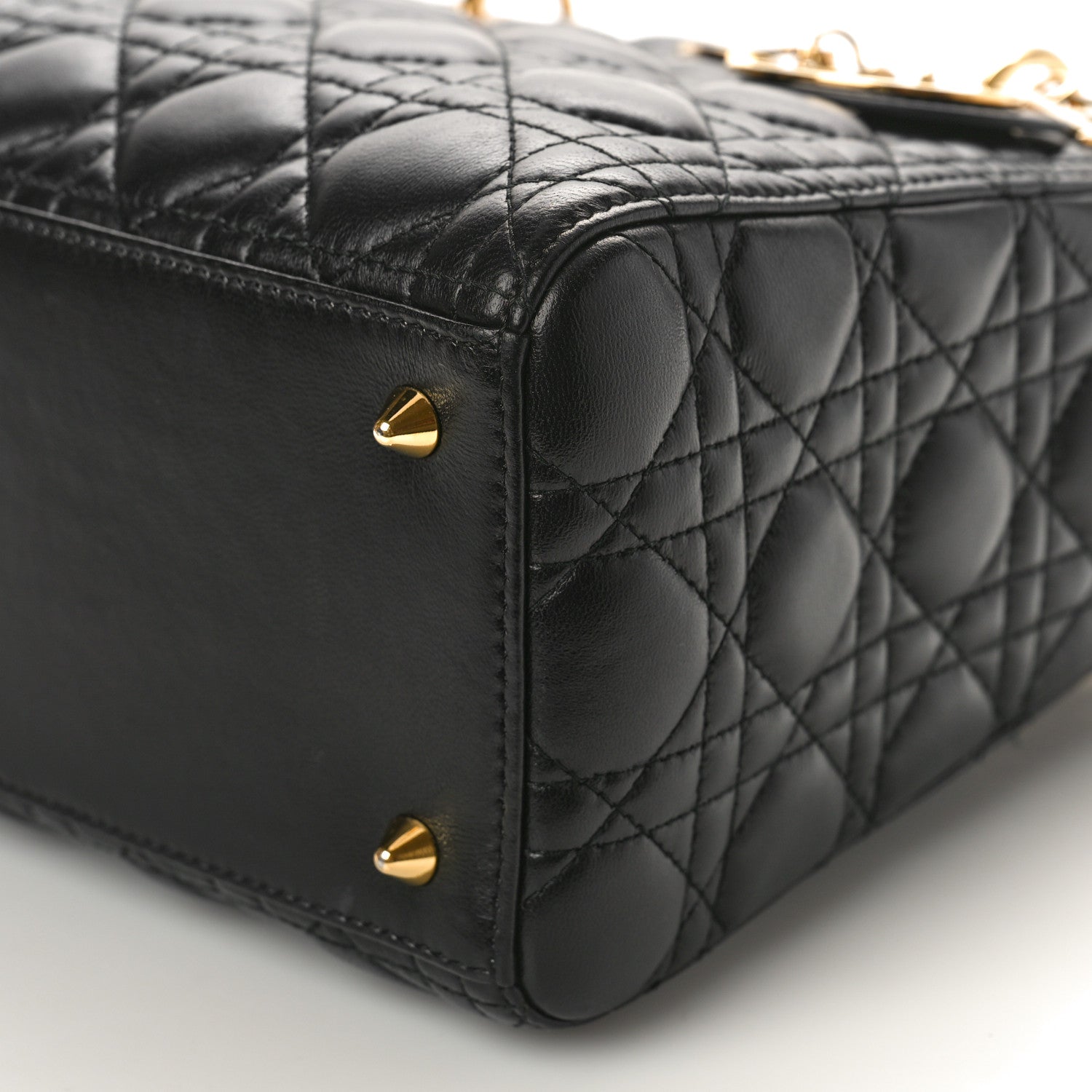 Christian Dior Lambskin Cannage Medium Lady Dior Black 9 of 9