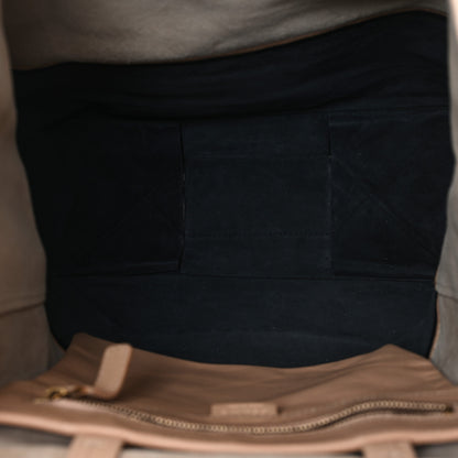 Celine Lambskin Horizontal Bi-Cabas Nude Black 5 of 14