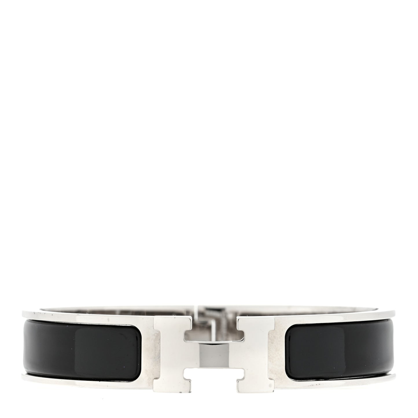 Enamel Narrow Clic Clac H Bracelet GM Black