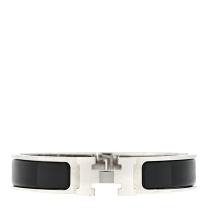 Hermes Enamel Narrow Clic Clac H Bracelet GM Black 1 of 3