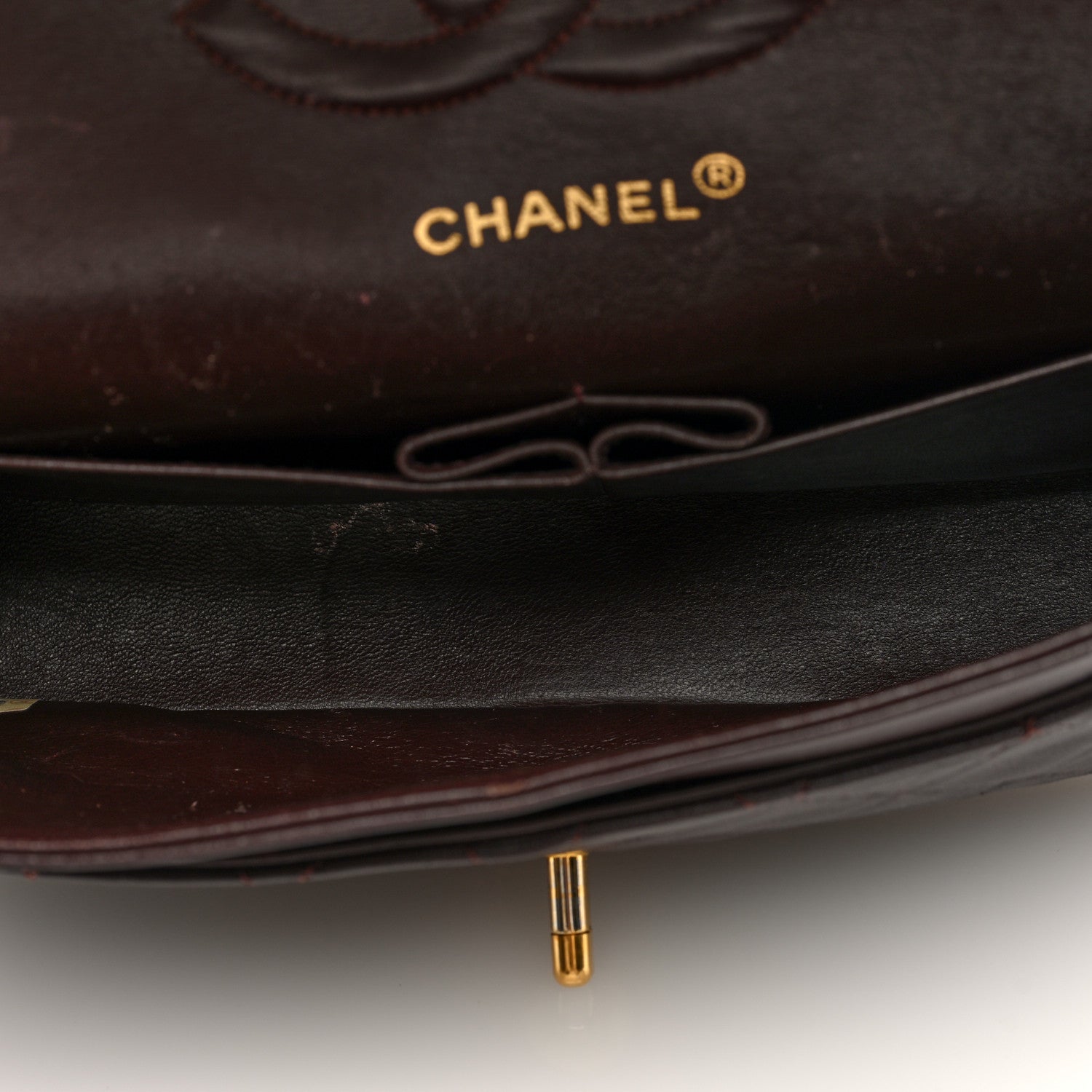 Chanel Lambskin Quilted Medium Double Flap Dark Brown 5 of 10