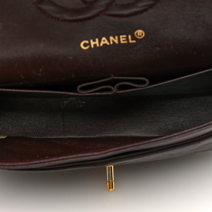 Chanel Lambskin Quilted Medium Double Flap Dark Brown 5 of 10