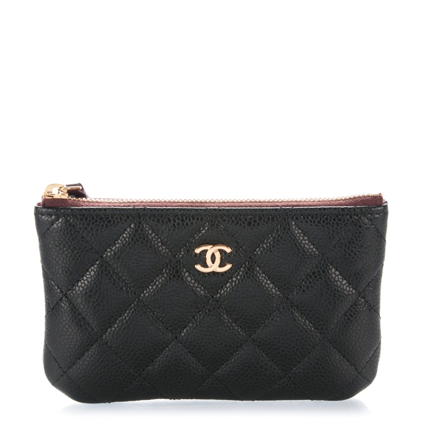 Caviar Quilted Small Cosmetic Case Black