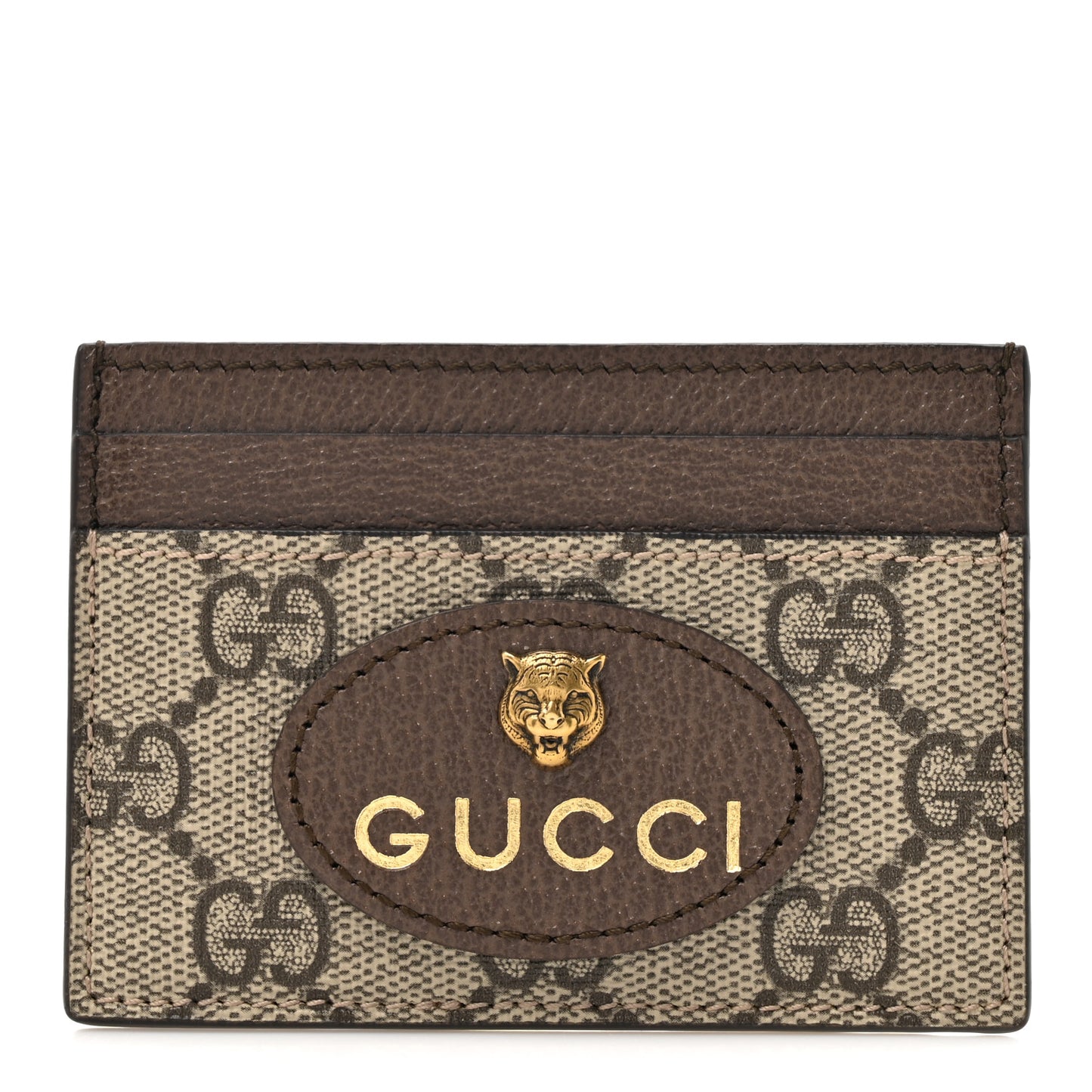 GG Supreme Monogram Neo Vintage Card Holder Beige Crop New Acero