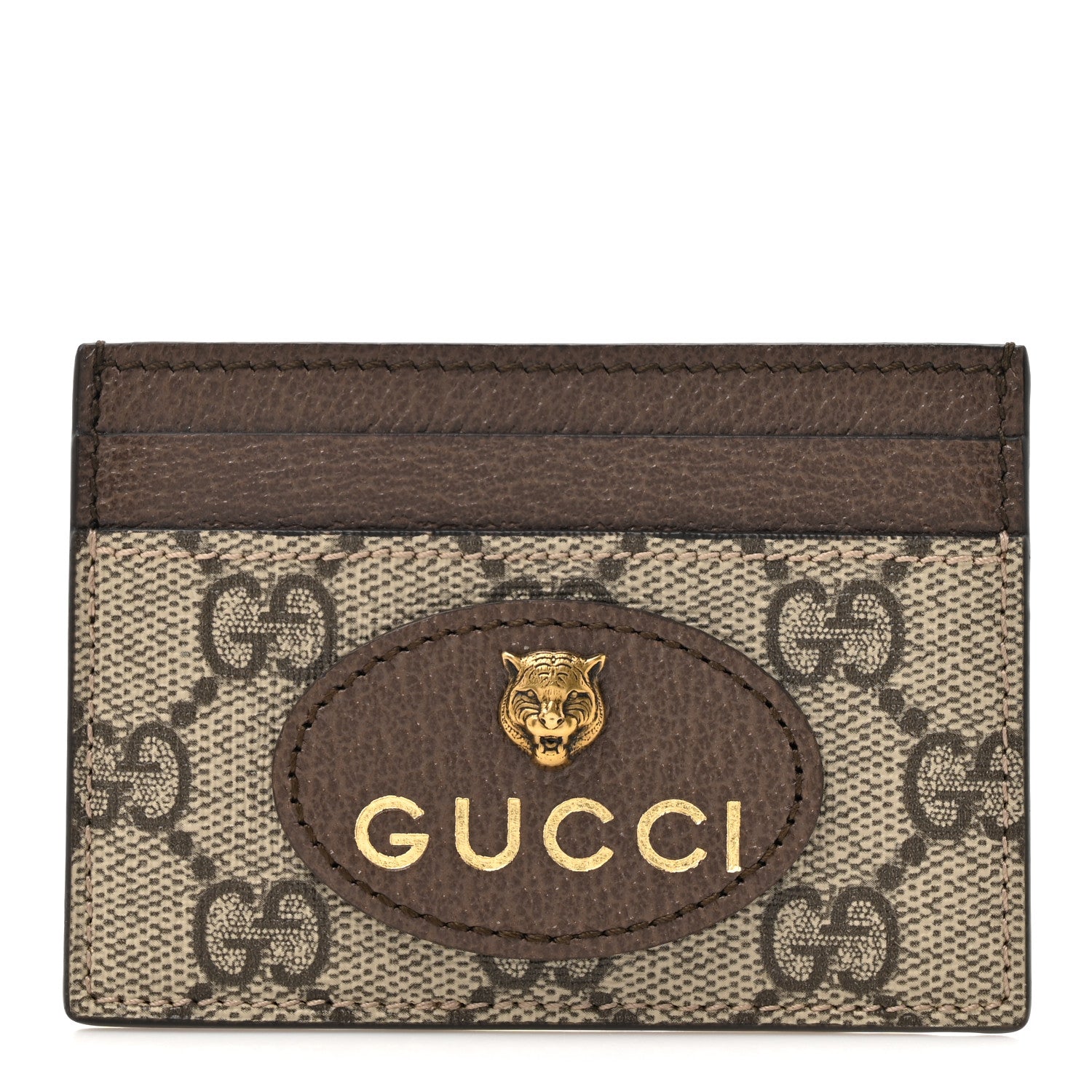 Gucci GG Supreme Monogram Neo Vintage Card Holder Beige Crop New Acero 1 of 9
