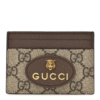 Gucci GG Supreme Monogram Neo Vintage Card Holder Beige Crop New Acero 1 of 9