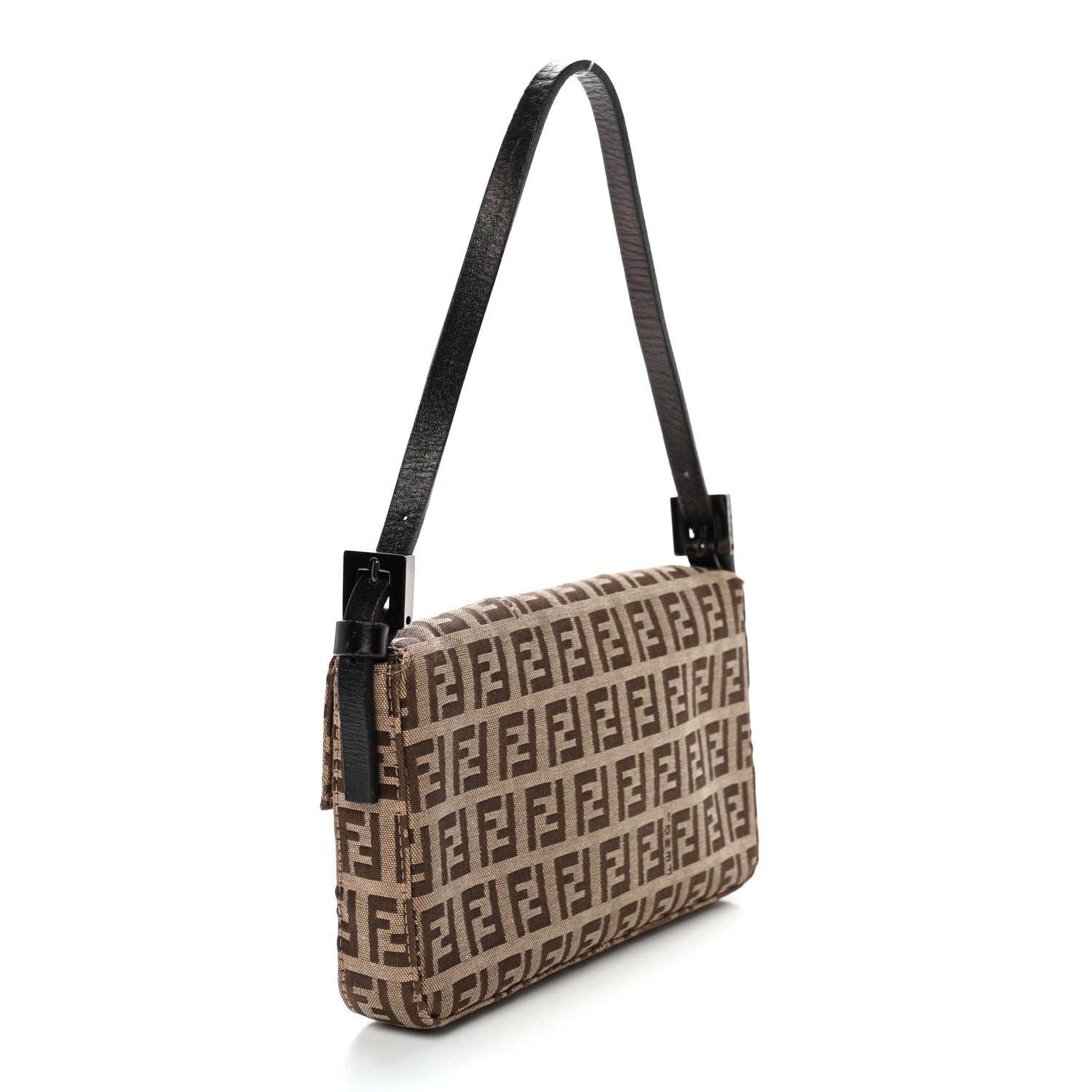 Fendi Zucchino Mini Baguette Mogano Panna Bruciato 3 of 9