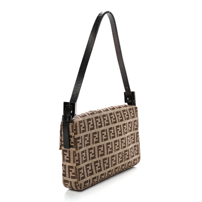Fendi Zucchino Mini Baguette Mogano Panna Bruciato 3 of 9