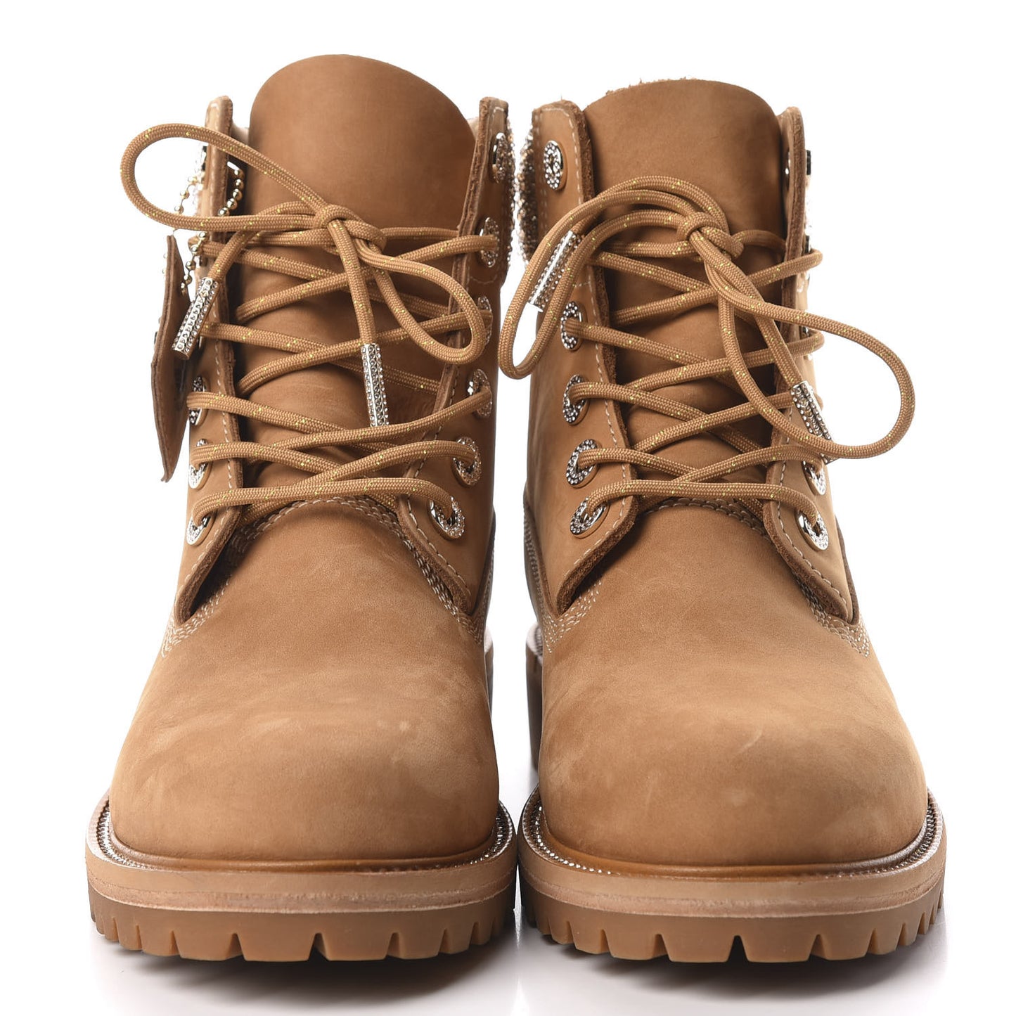 X TIMBERLAND Nubuck Swarovski Crystal Womens Ankle Boots 9 Wheat