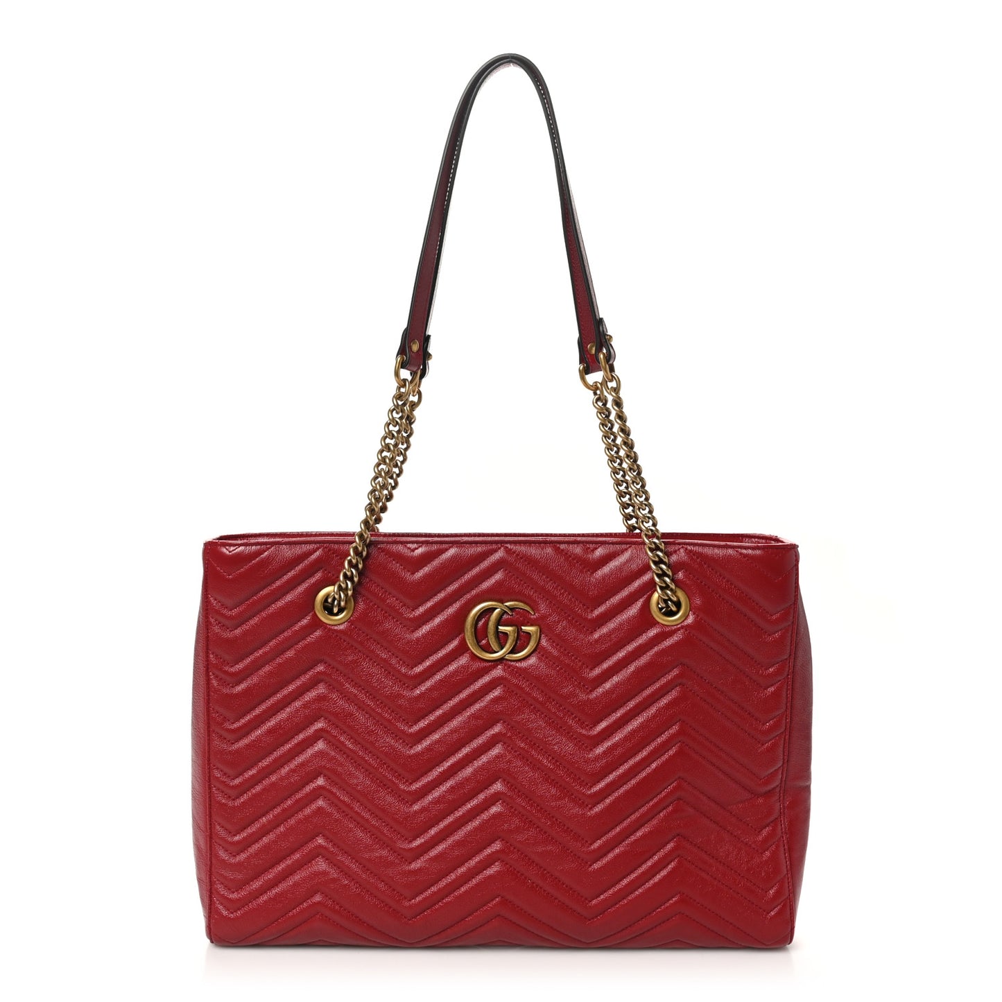 Azalea Calfskin Matelasse Medium GG Marmont Slim Tote Romantic Cerise