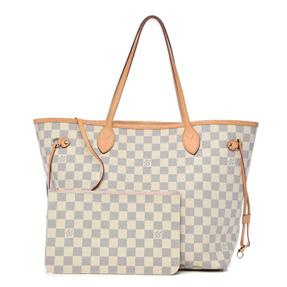 Louis Vuitton Damier Azur Neo Neverfull MM Rose Ballerine 1 of 16