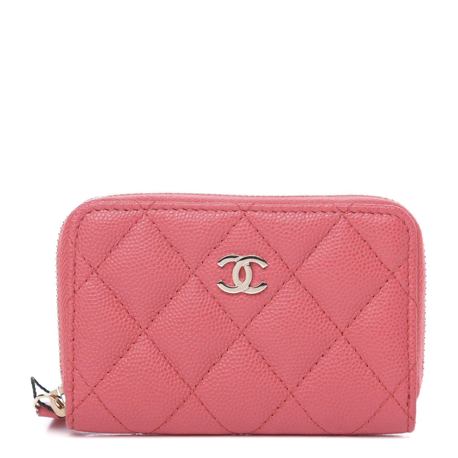 Chanel Caviar Quilted Zip Coin Purse Dark Pink 1 of 8