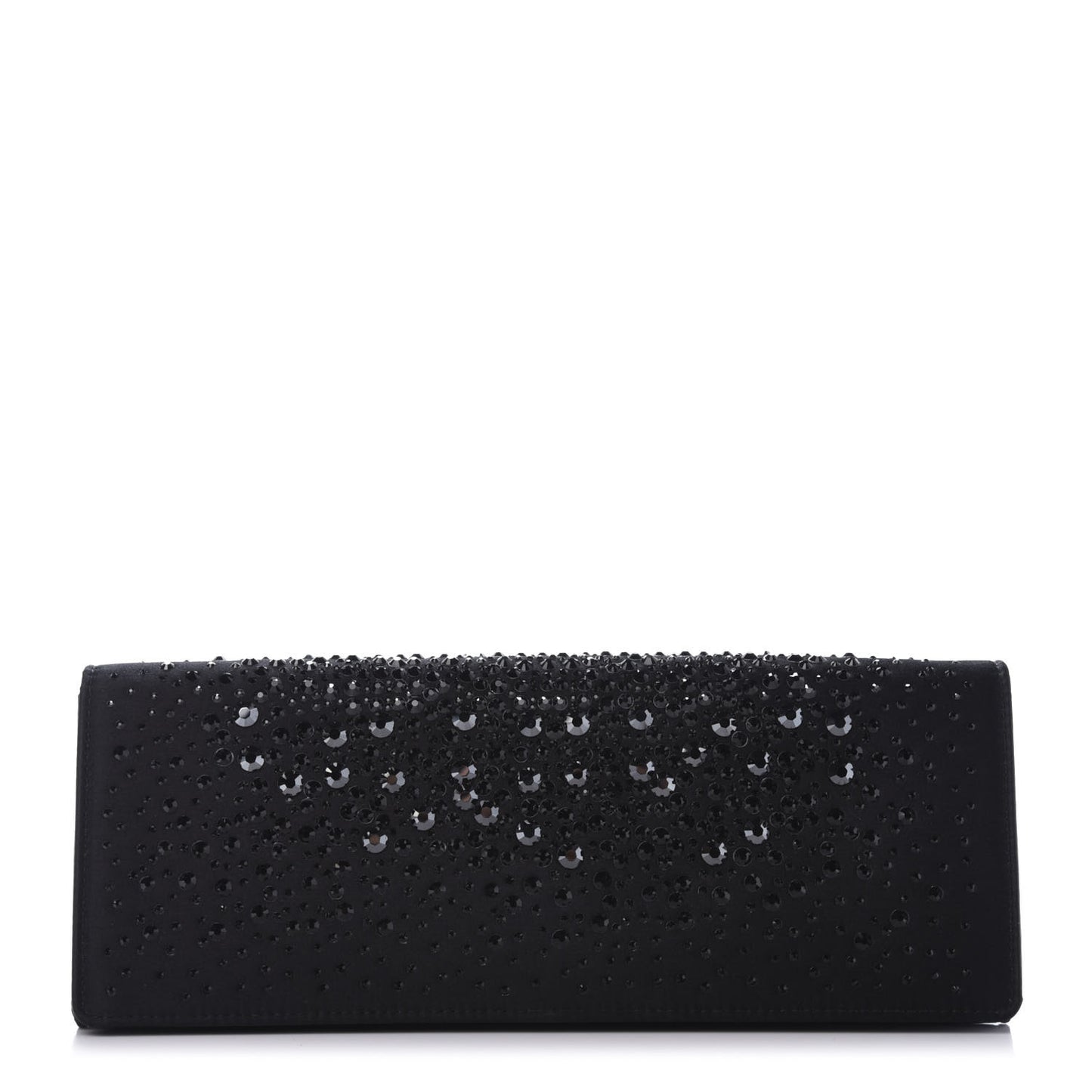 Satin Crystal Clutch Black