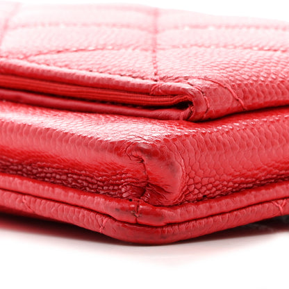 Chanel Caviar Quilted CC Phone Holder Red 10 of 12