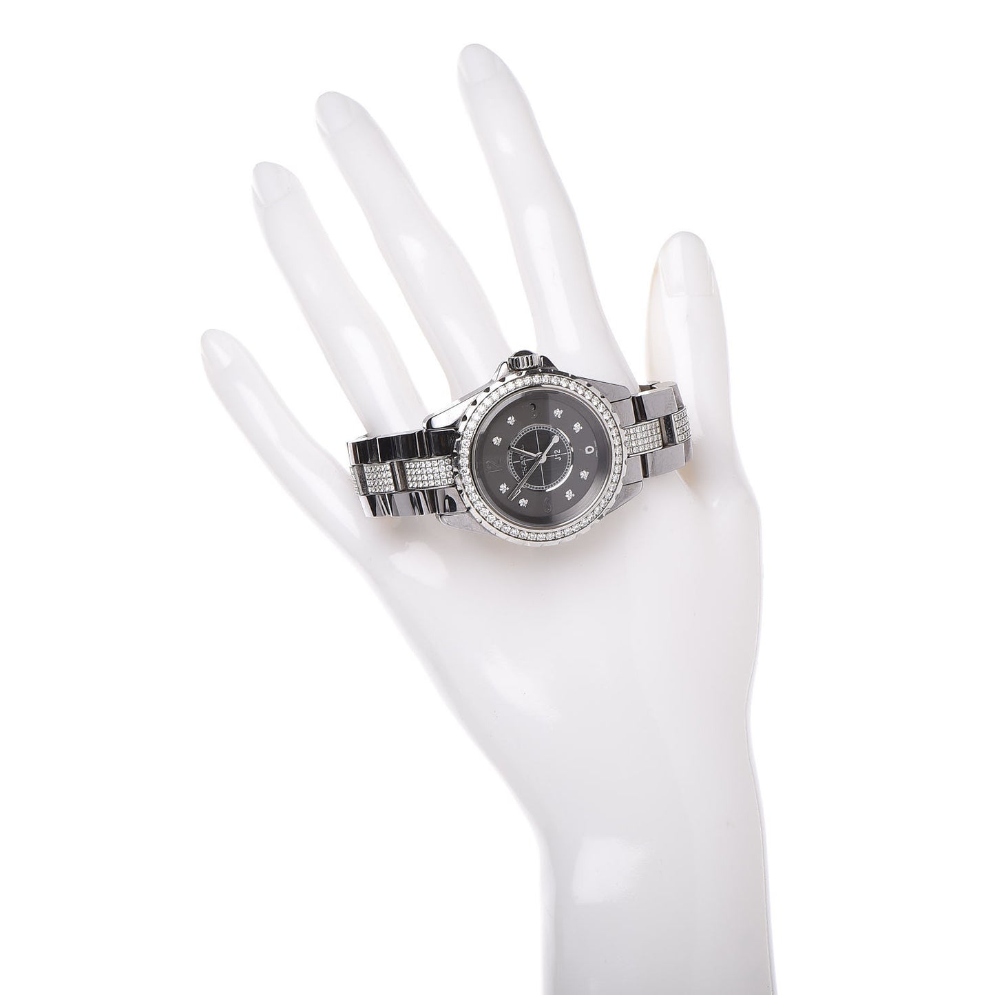 Titanium Ceramic Diamond Pave Bezel 33mm J12 Quartz Watch