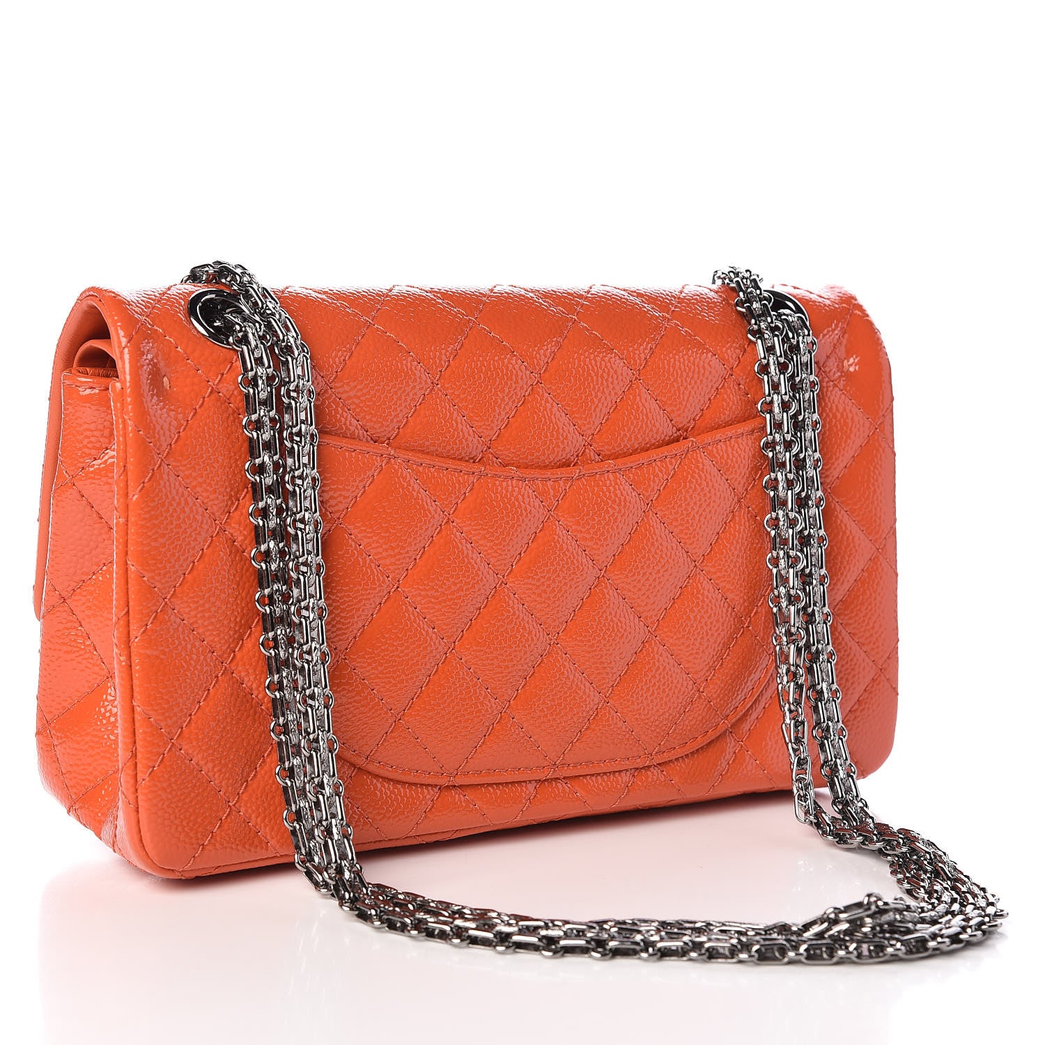 Chanel Patent Caviar Quilted 2.55 Reissue 225 Flap Orange 3 of 10