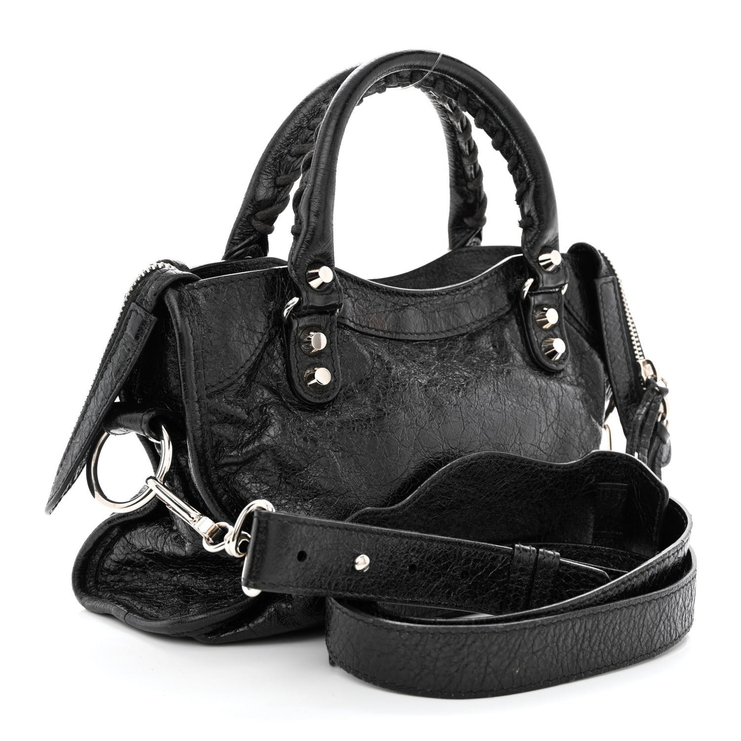 Agneau Classic Silver Hardware Mini City Black