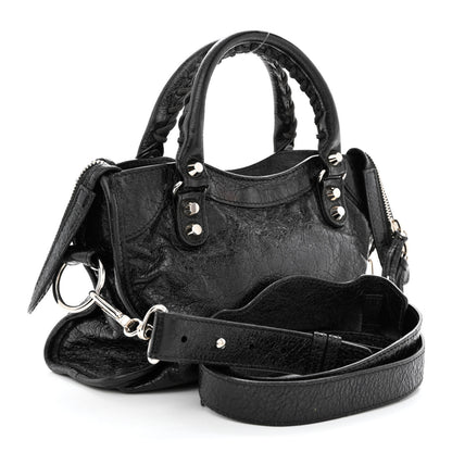 Balenciaga Agneau Classic Silver Hardware Mini City Black 3 of 13