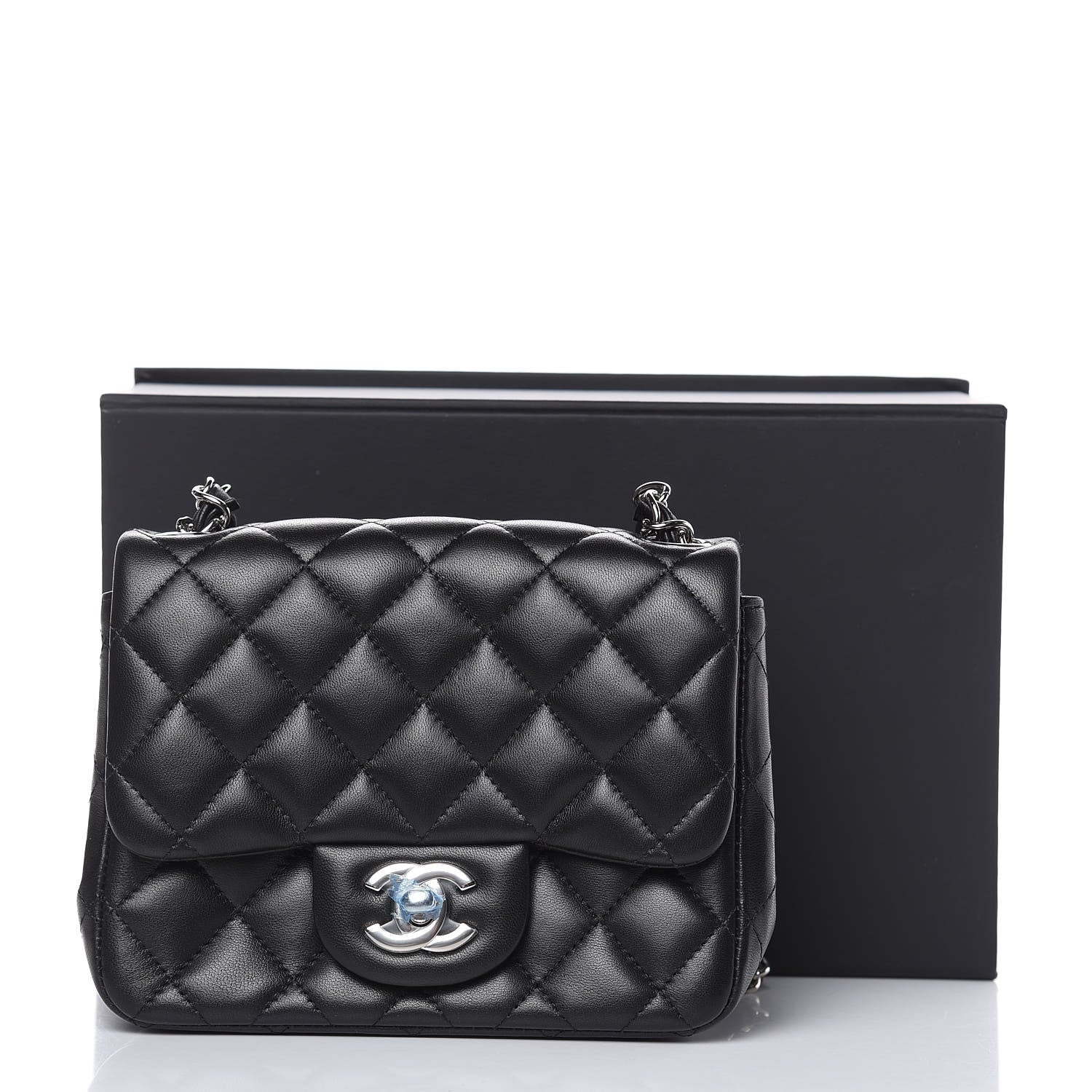 Chanel Lambskin Quilted Mini Square Flap Black 12 of 12