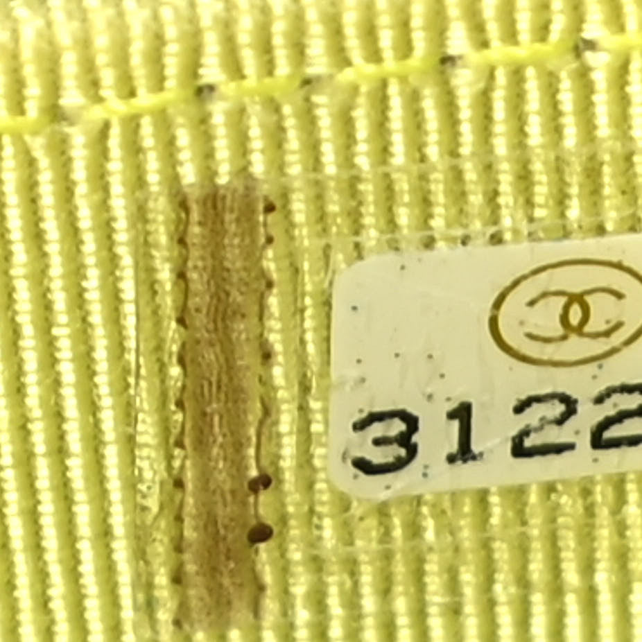 Lambskin Quilted Zip Coin Purse Wallet Neon Yellow
