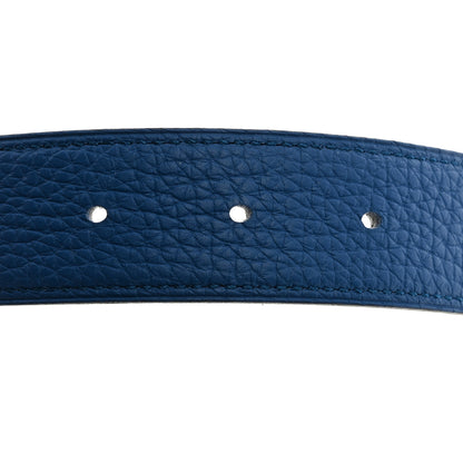 Hermes Togo Swift 32mm H Belt 80 32 Bleu Zanzibar Black 6 of 8