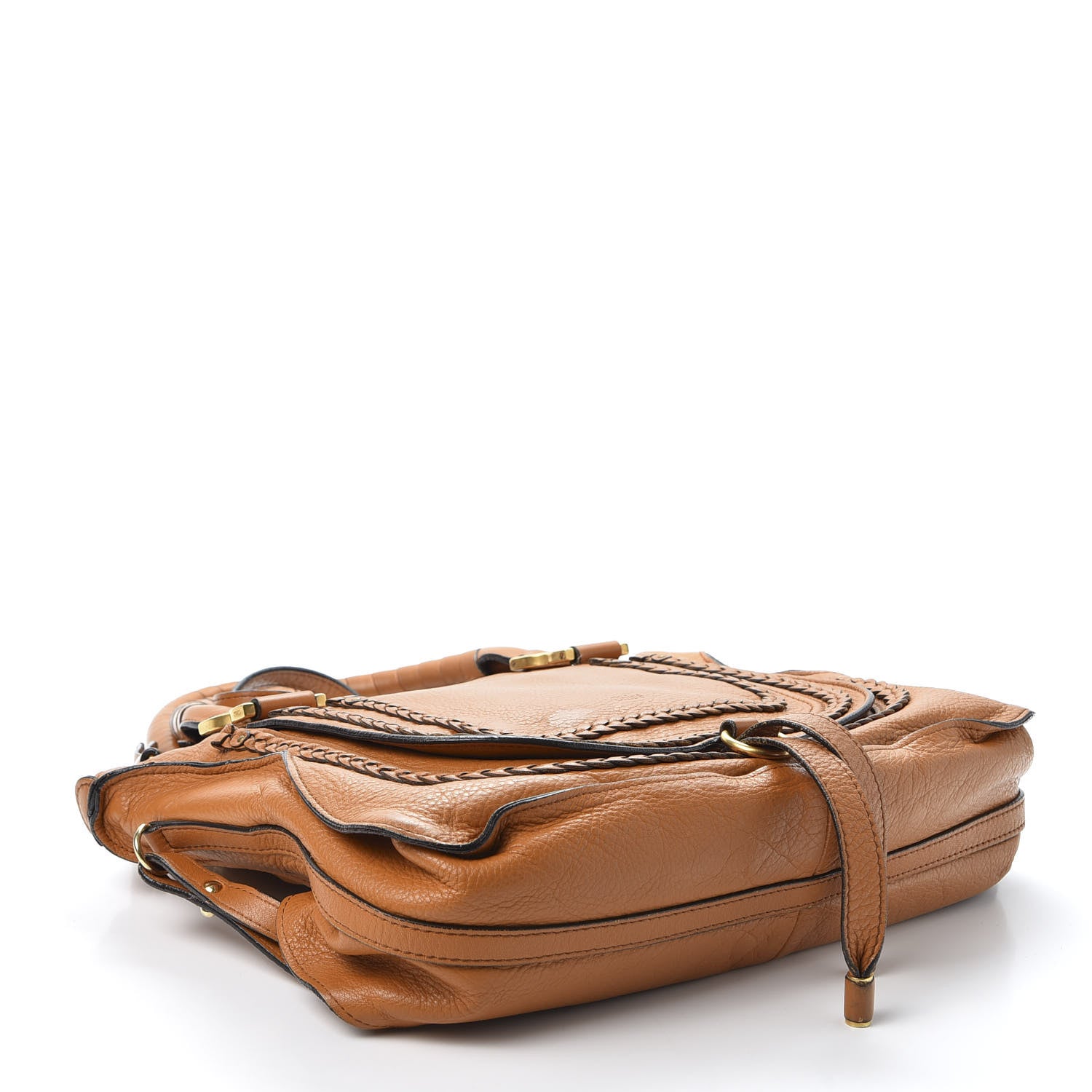 Chloe Calfskin Braided Medium Marcie Satchel Whiskey 3 of 12