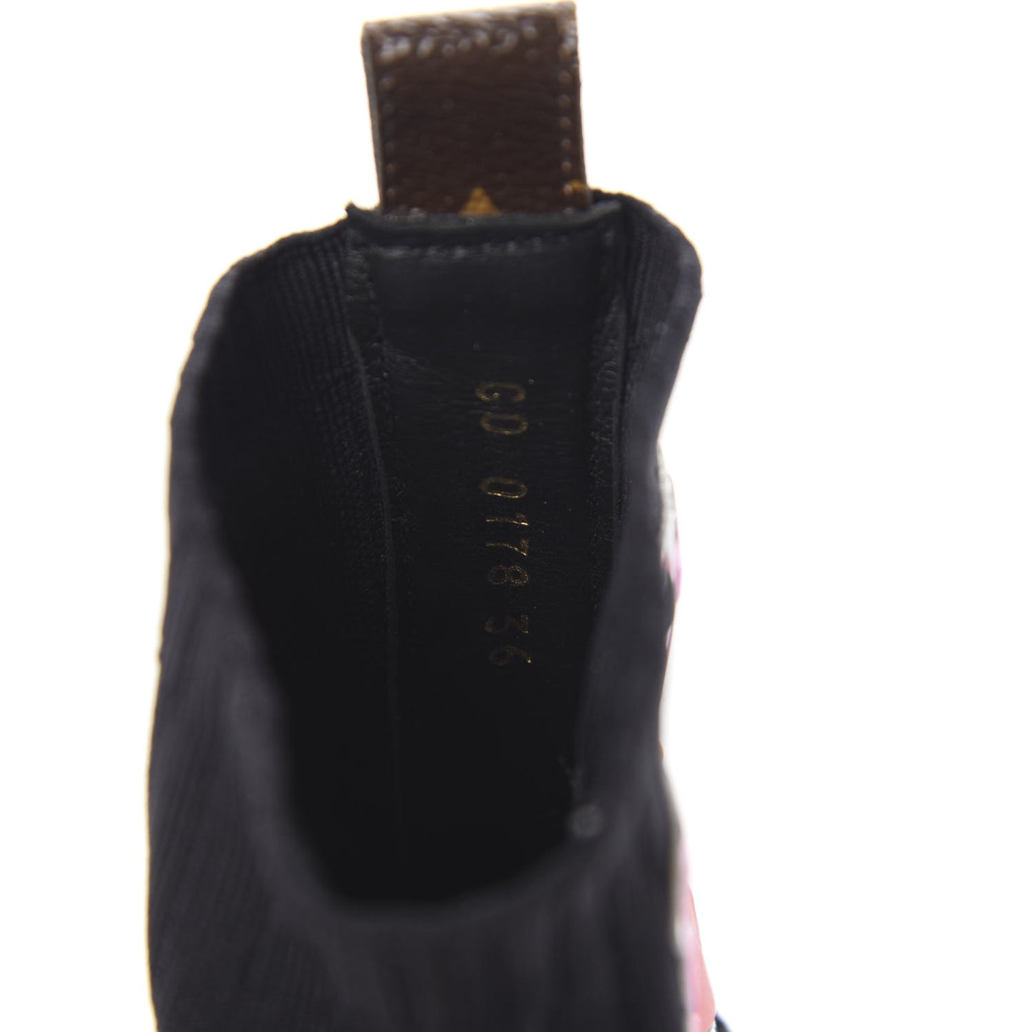 Stretch Fabric LV Black Heart Sock Sneaker 36 Black