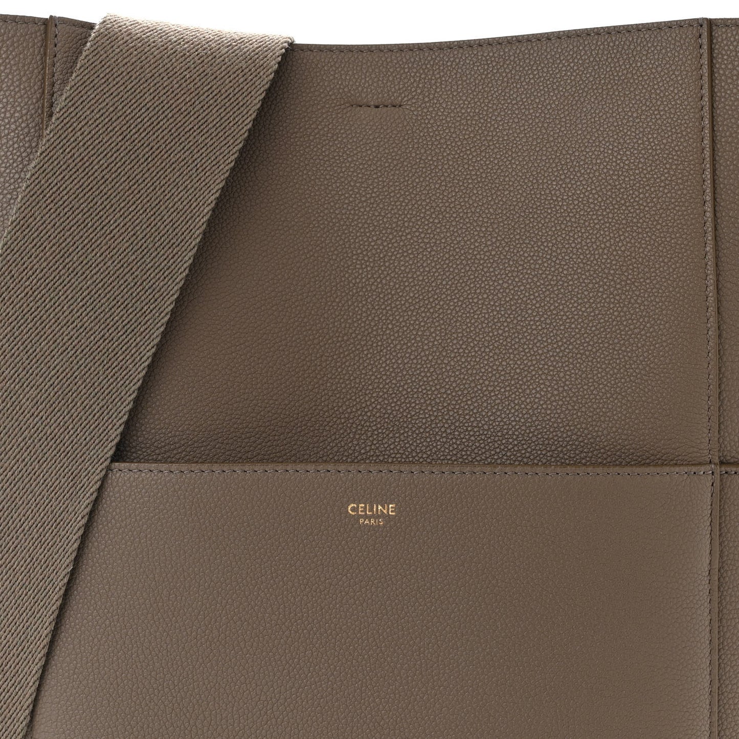 Soft Grained Calfskin Sangle Bucket Bag Taupe