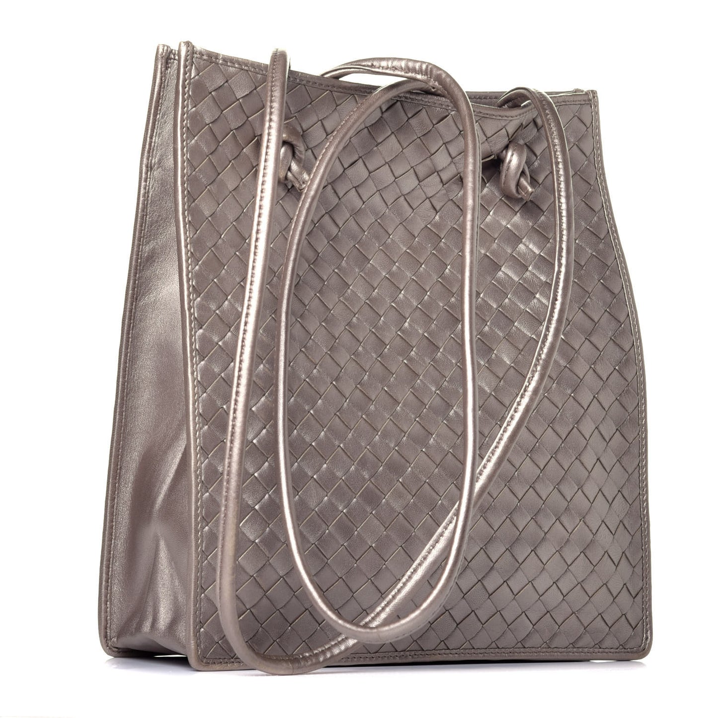 Metallic Nappa Intrecciato Tote Rose Gold