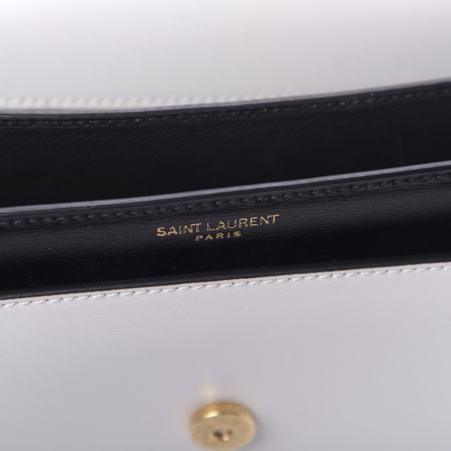 Saint Laurent Calfskin Bi-Color Medium Monogram Sunset Black Pearl White 9 of 11