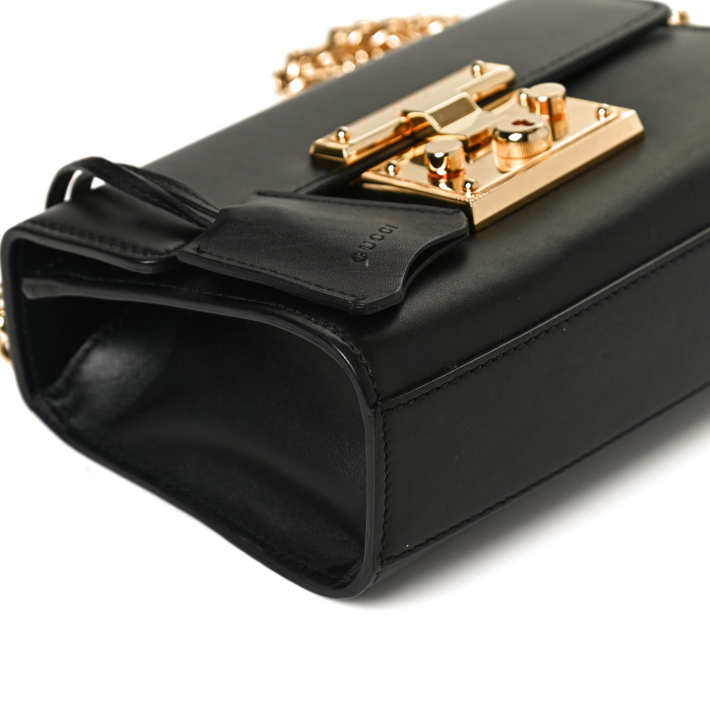 Calfskin Small Padlock Shoulder Bag Black