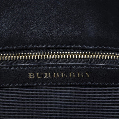 Burberry Calfskin Check Embossed Small Chichester Crossbody Clutch Bag Black 8 of 11