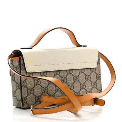 Gucci GG Supreme Monogram New Sakai Calfskin Mini Padlock Top Handle Shoulder Bag Beige Ebony Mystic White Sun Oil 3 of 11