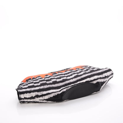 Alexander McQueen Silk Printed De Manta Clutch Red Black White 4 of 7