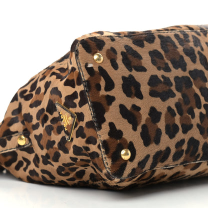 Prada Cavallino Leopard Print Tote Sabbia Moro 8 of 15