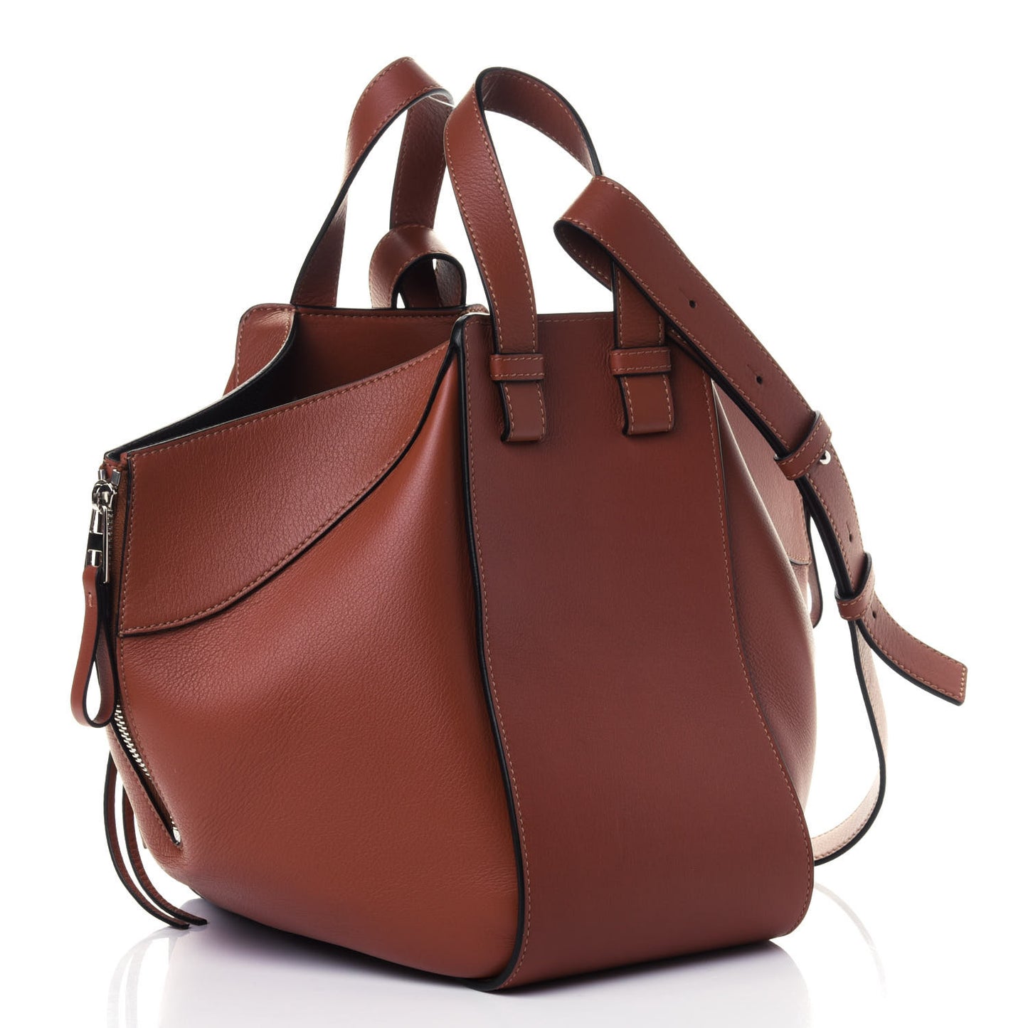 Calfskin Small Hammock Shoulder Bag Rust