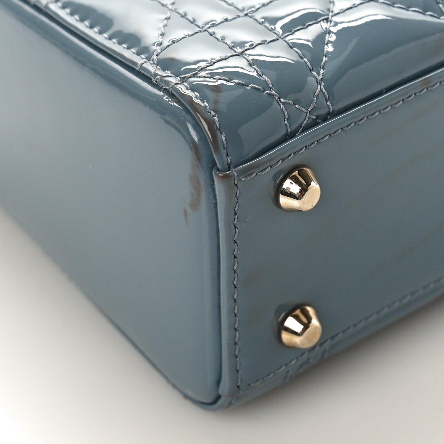 Christian Dior Patent Cannage Mini Lady Dior Light Blue 7 of 8