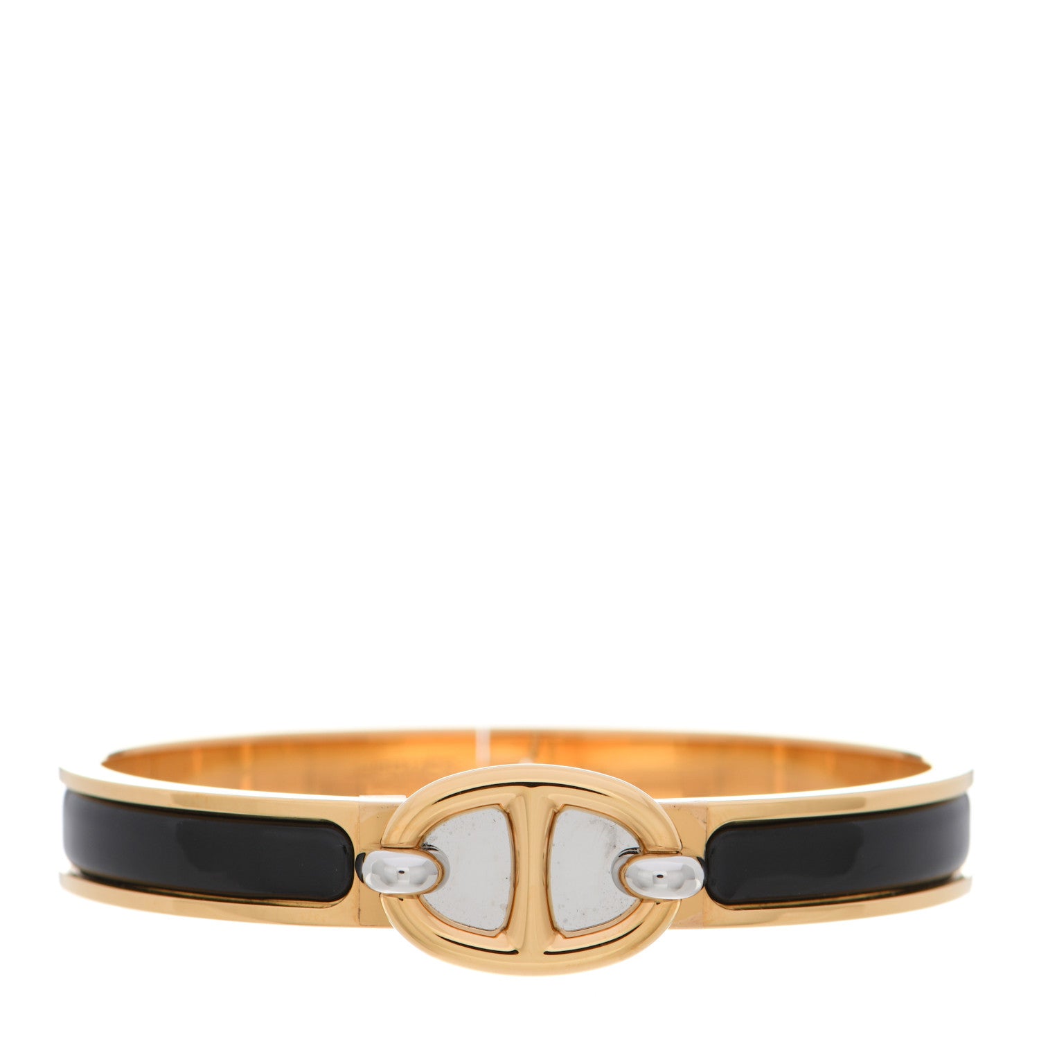 Hermes Enamel Mini Clic Chaine d'Ancre Bracelet PM Black 1 of 5