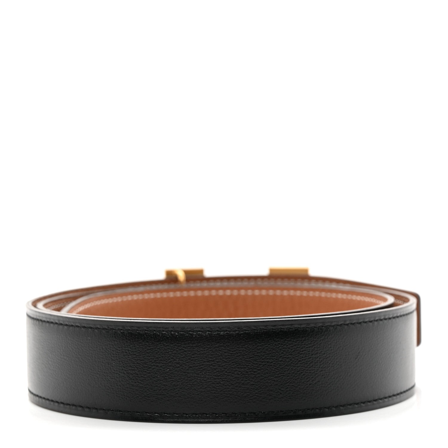 Hermes Box Togo 32mm H Belt 85 Black Gold 2 of 6