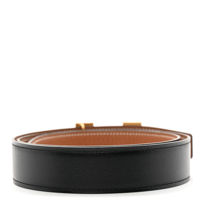 Hermes Box Togo 32mm H Belt 85 Black Gold 2 of 6