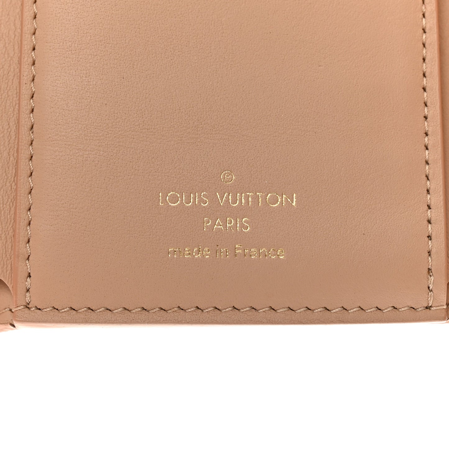 LOUIS VUITTON Taurillon Embellished Capucines Compact Wallet Beige