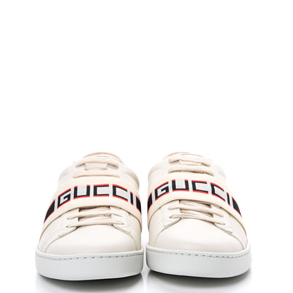 Gucci Calfskin Stripe Womens New Ace Sneakers 39.5 New Mystic White Ecru Red Flame 2 of 8