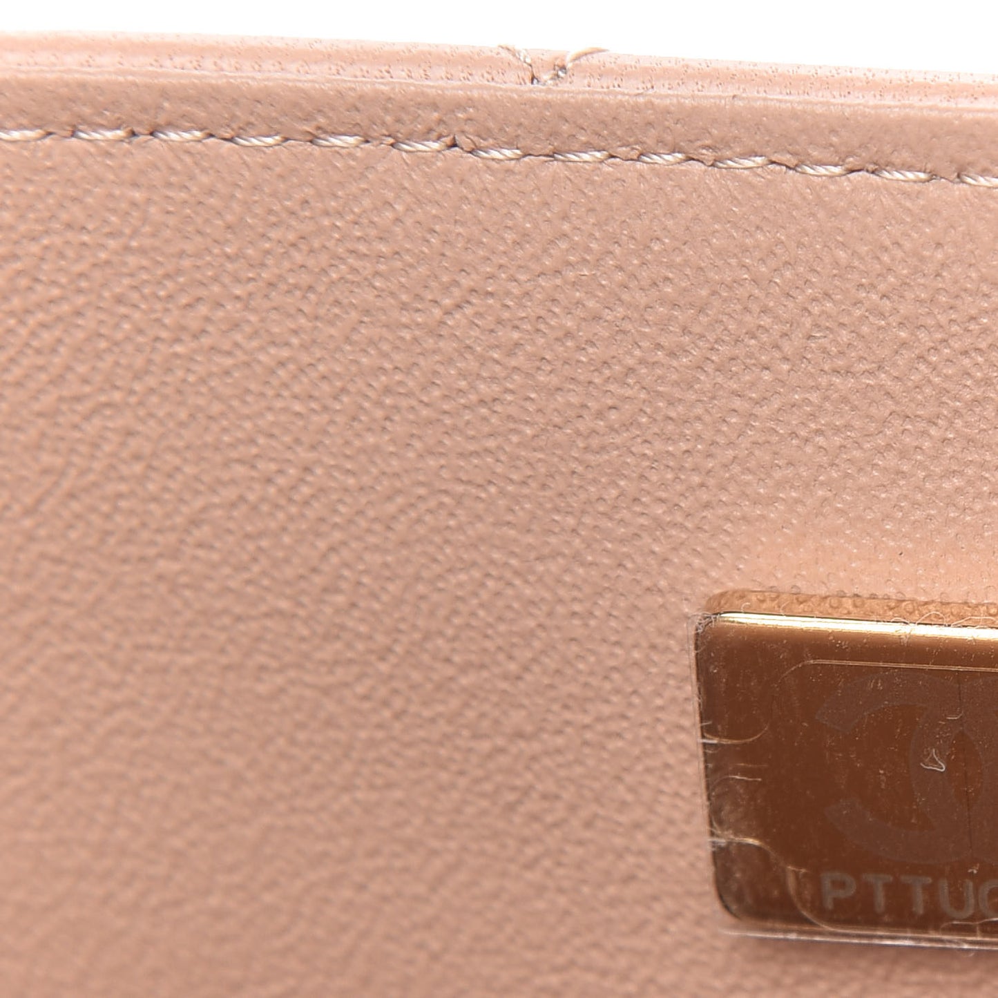 Lambskin Quilted Mini Top Handle Rectangular Flap Beige